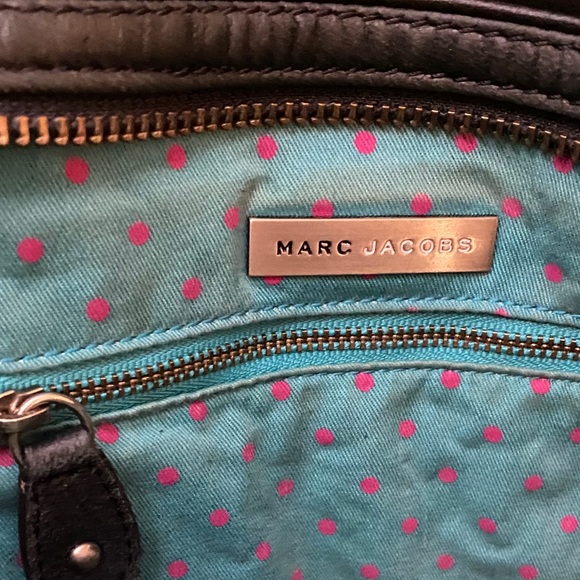 MARC JACOBS Blue Leather Purse Shoulder Bag Moto Vintage Retro Y2K Kawaii Saddle - Picture 10 of 12